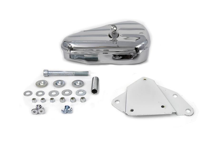 XLクロームパーツセット V-Twin - 50-0604 - Right Side Tool Box and Mount Kit Chrome