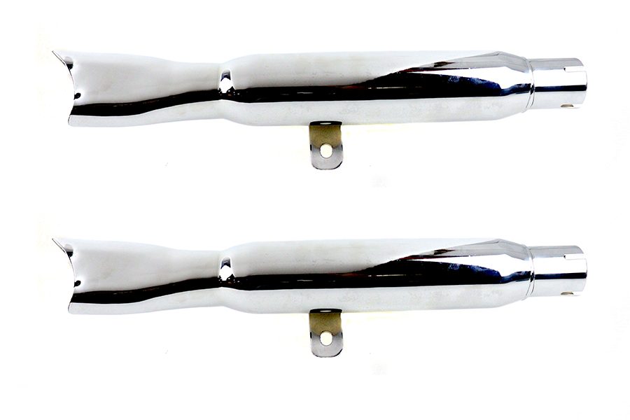 V-Twin - 30-1877 - Mini Fishtail Muffler Set Chrome