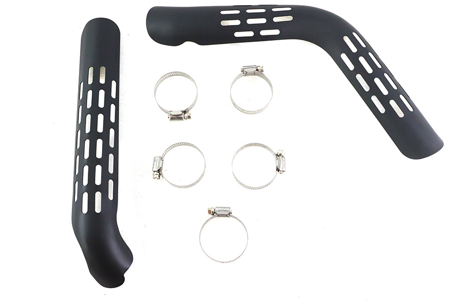 V-Twin - 30-3206 - Exhaust Heat Shield Set Perforated Style Black