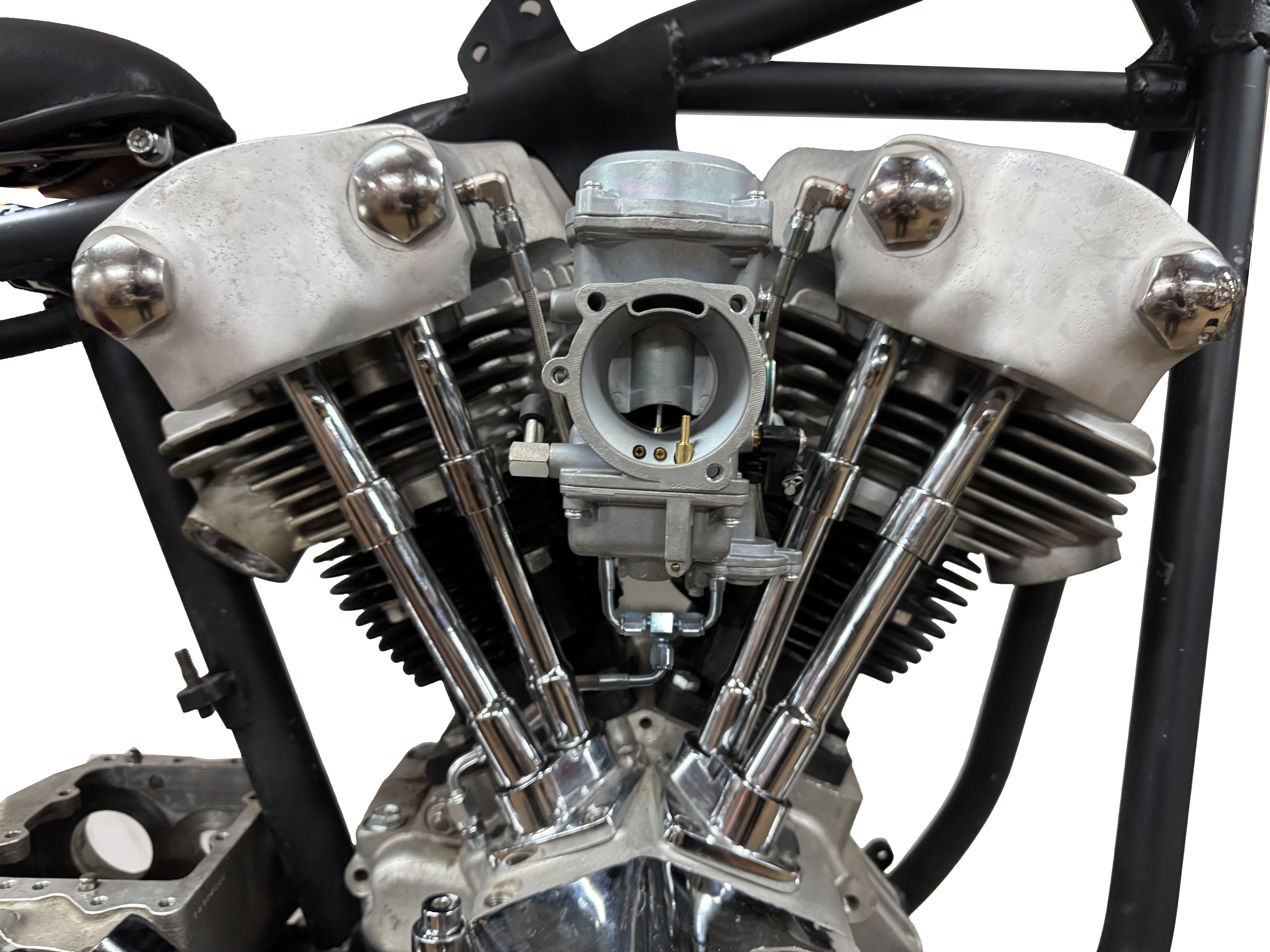 V-Twin - 40-1418 - Knucklehead/Shovelhead Top Y Oil Line Braided