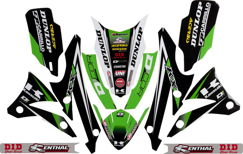 D'Cor Visuals - 10-20-524 - Graphics and Trim Kit - Team Green - Kawasaki