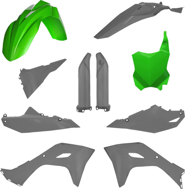Acerbis - 2983574594 - Full Body Kit - Green/Gray - Kawasaki - KX