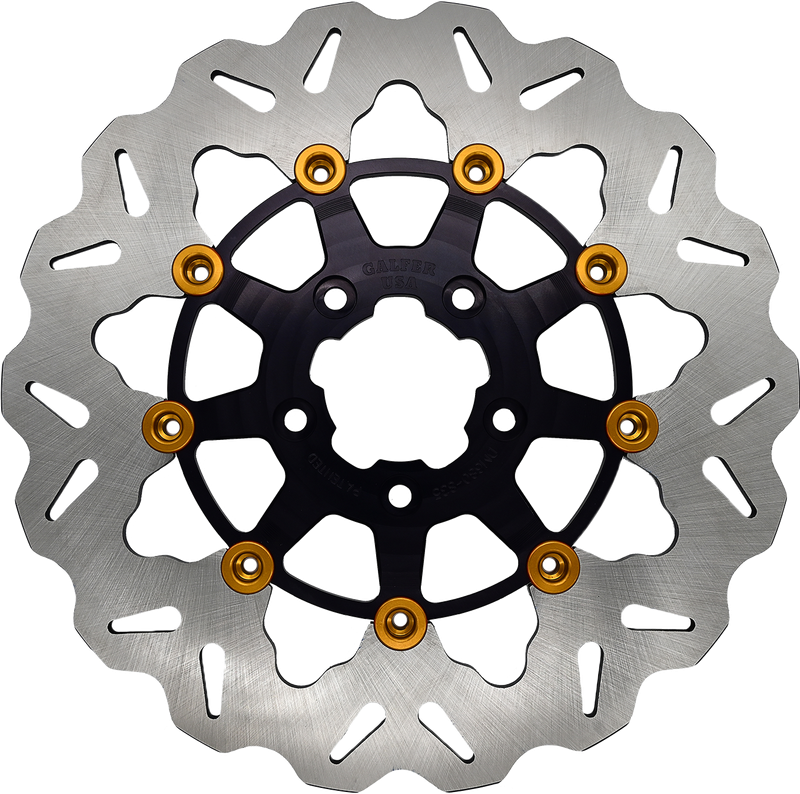 Galfer 11 8 Front Brake Rotor Full Floating W Black Carrier Gold