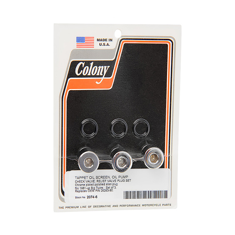 Colony Oil Pump Plug Kit fits Big Twin Models (OEM #26263-80)