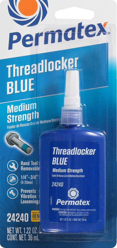 Threadlocker 122 Permatex - 24240 - 242 Threadlocker - Blue - 1.22 US fl oz.
