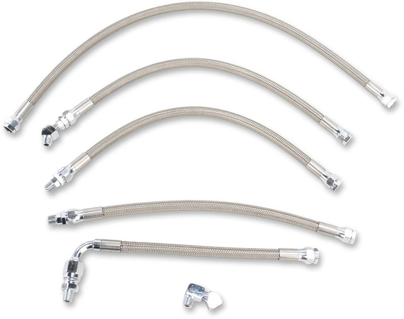 Drag Specialties - 07110038 - Oil Line Kit - Stainless Steel - FXR