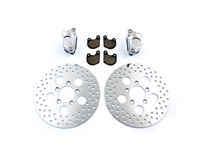 V-Twin - 23-0250 - Front Dual Disc Caliper and 10 inch Disc Kit Chrome