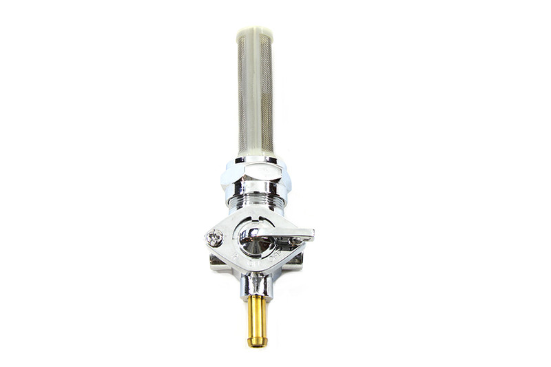 V-Twin - 35-0402 - Chrome Petcock with Straight Outlet and Nut