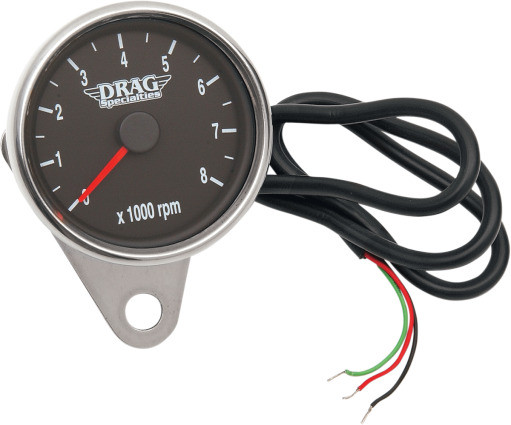 Drag Specialties - 2.4" Mini Electronic 8000 RPM Tachometer with Orange Needle - Fits 99-03 Twin Cam, 86-03 XL Models Drag Specialties - 2.4" Mini Electronic 8000 RPM Tachometer with Orange Needle - Fits 99-03 Twin Cam, 86-03 XL Models
