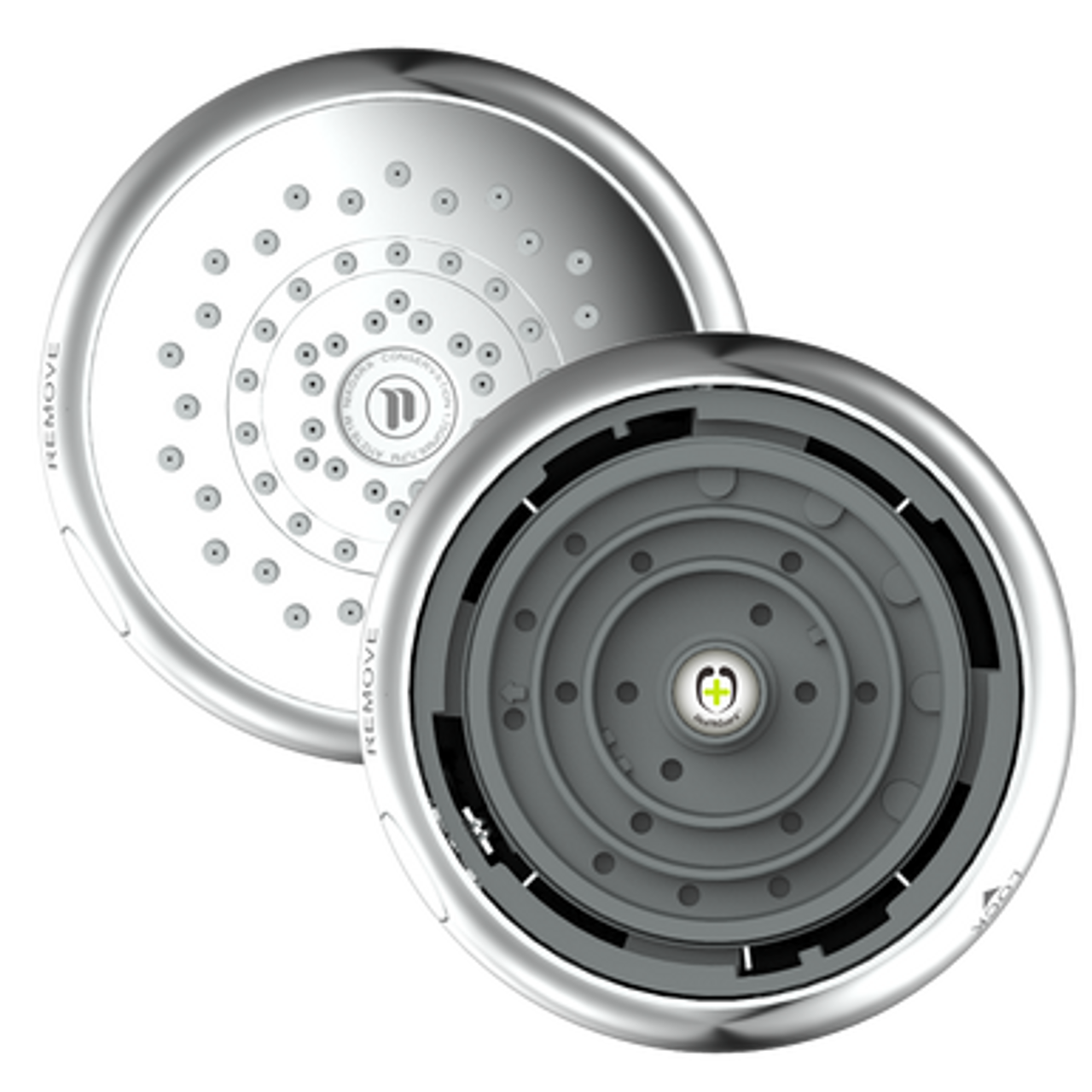 HealthGuard handheld chrome showerhead removable faceplate