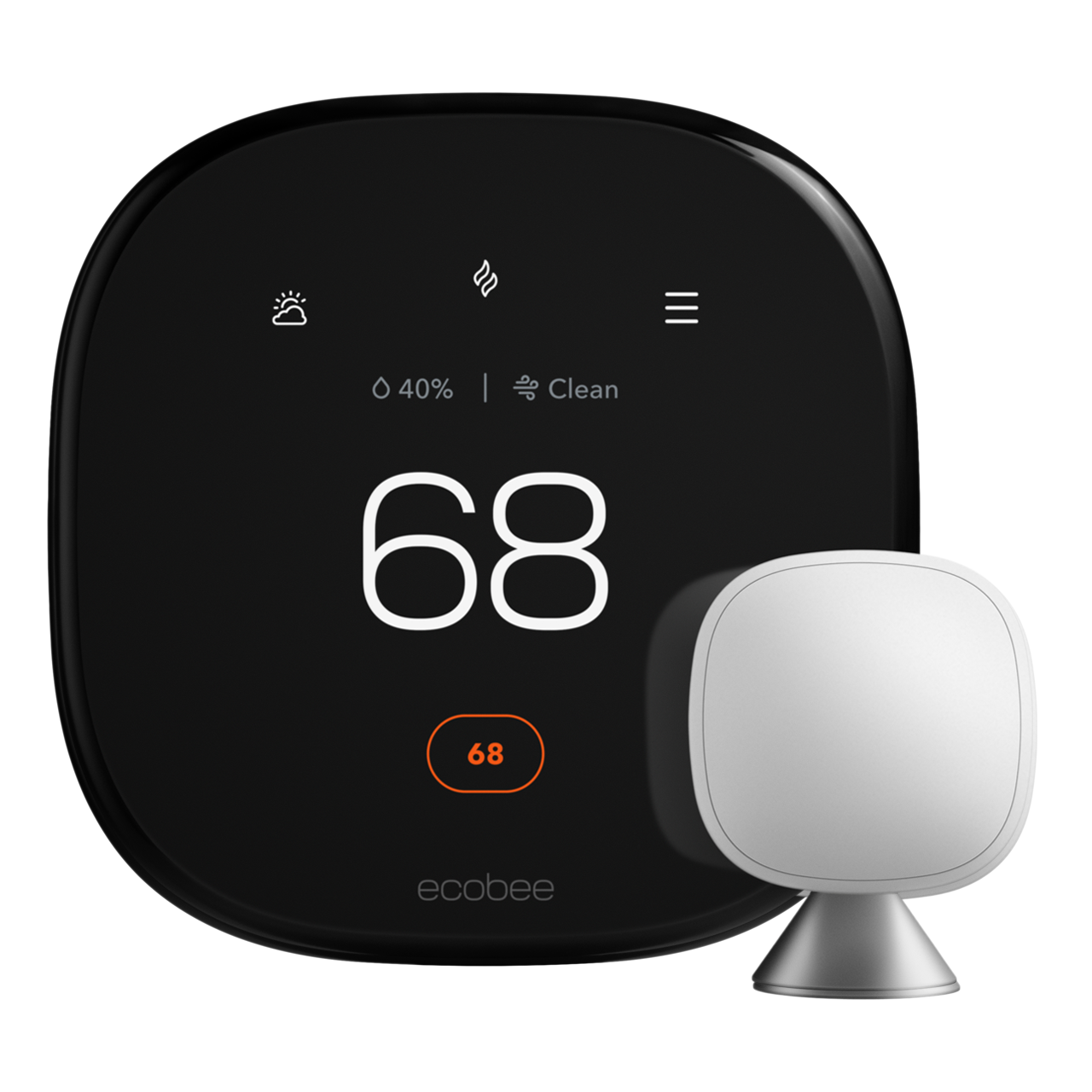 ecobee Smart Thermostat Premium set to 68° heat