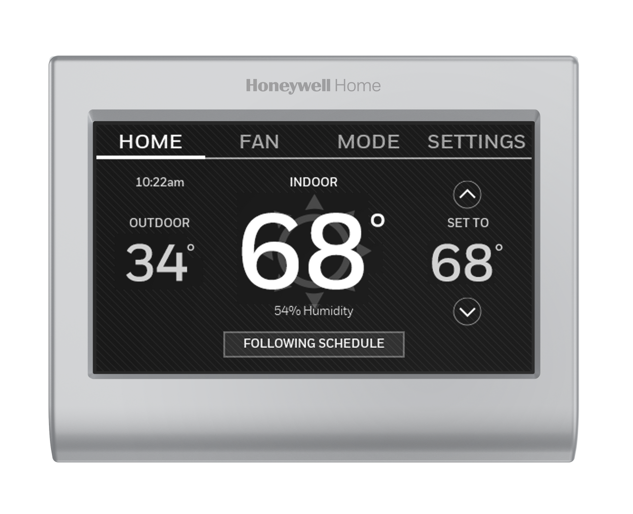 Honeywell thermostat set on 68 degrees heating