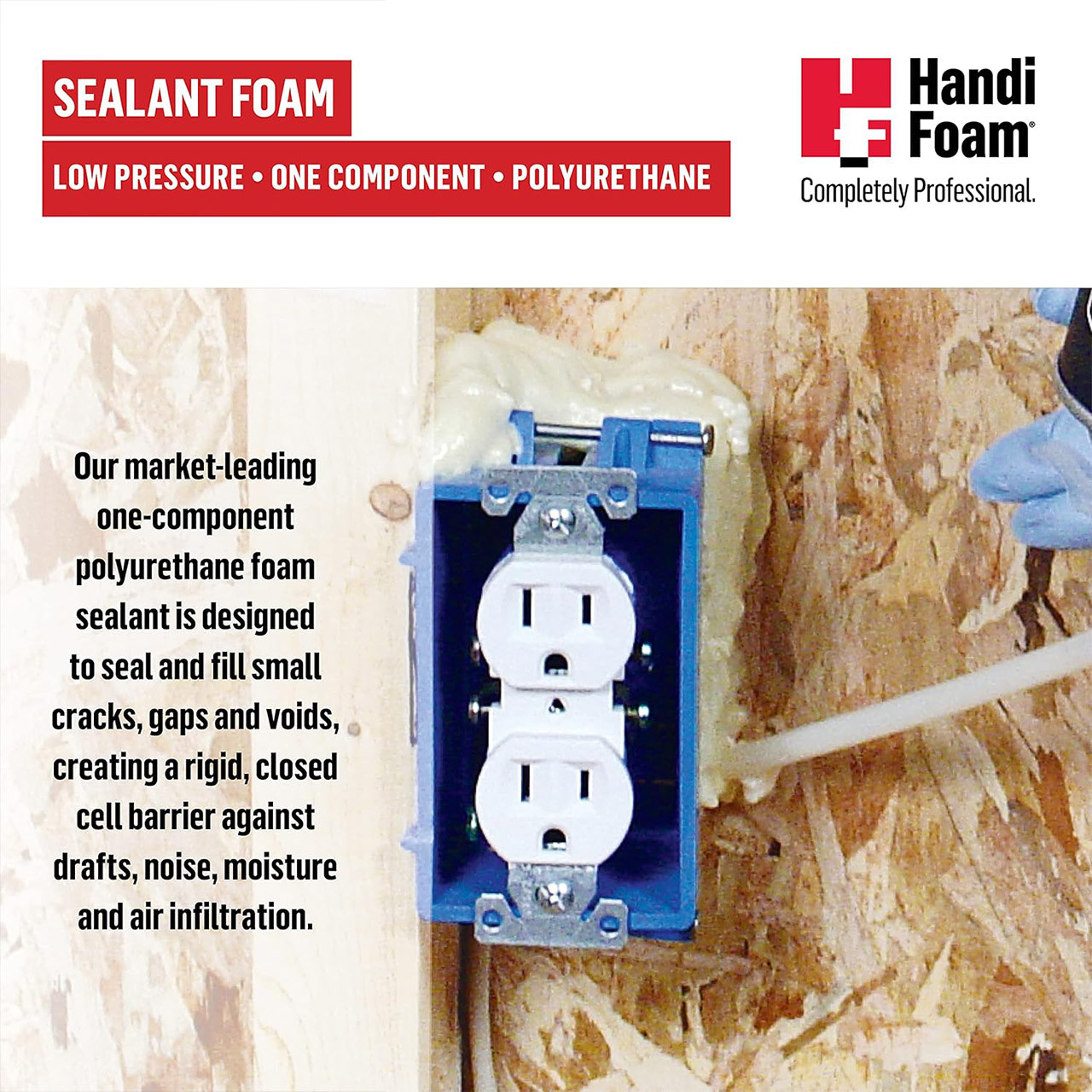 HandiFoam Foam Sealant designed for small cracks and voids