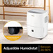 23 Pint Whirlpool Dehumidifier with 4-way directional caster wheels and an adjustable humidistat to achieve humidity levels of between 35-80% 23 Pint Whirlpool Dehumidifier with 4-way directional caster wheels and an adjustable humidistat to achieve humidity levels of between 35-80%