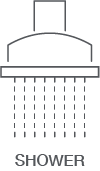 infographic of 1 spray showerhead with a.shower spray