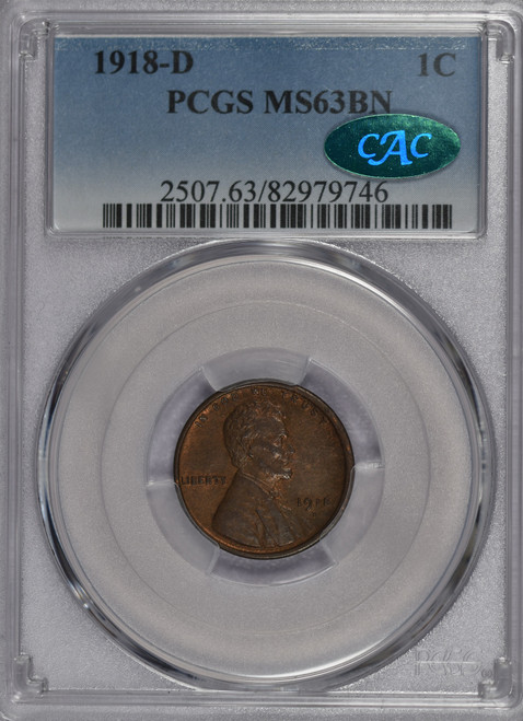 1918-D Lincoln MS63BN CAC