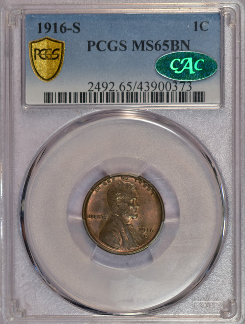 1916-S Lincoln MS65BN CAC
