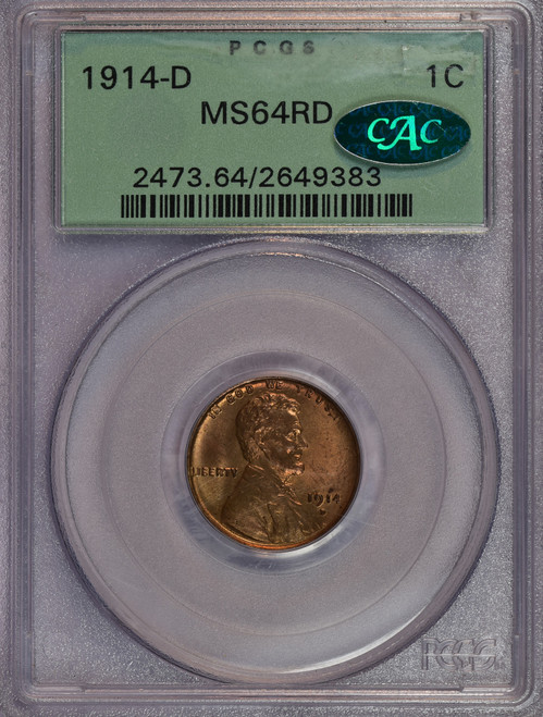 1914-D Lincoln MS64RD OGH CAC
