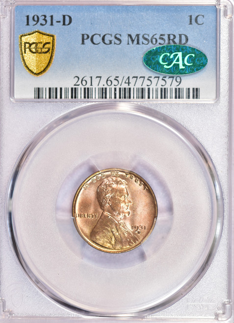 1931-D Lincoln MS65RD CAC