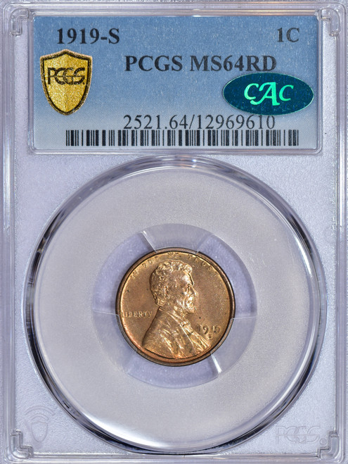 1919-S Lincoln MS64RD CAC