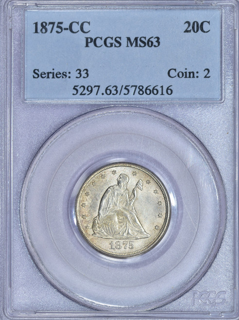 1875-CC Twenty Cent MS63
