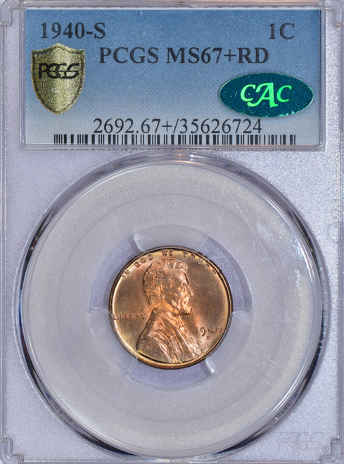 1940-S Lincoln MS67+RD CAC