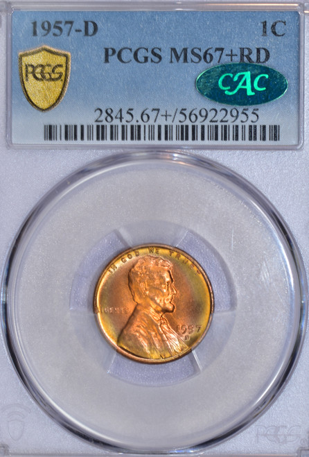 1957-D Lincoln MS67+RD CAC