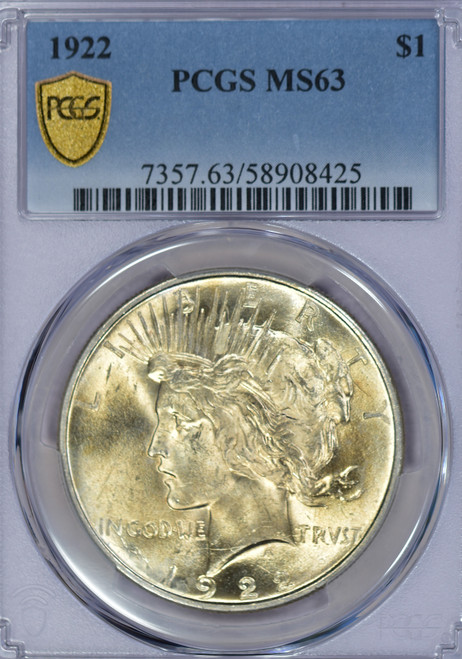 1922 Peace Dollar MS63