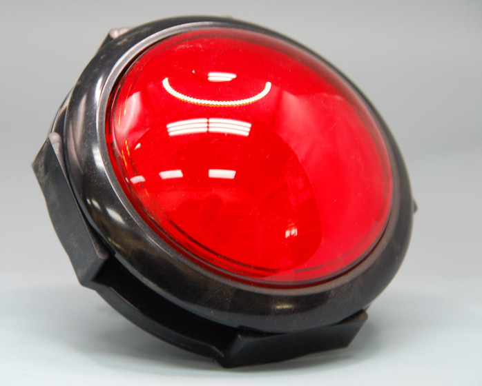14V Red Jumbo IPB Round Push Button w/ Locking Lampholder