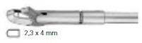 Product Vet Spectrum Tige interchangeable de poinçon de biopsie, 7,5 po (19 cm), Uni-Townsend, courbée vers le haut, pointe 2,3 x 4 mm Image