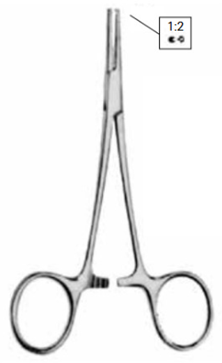 Product Vet Spectrum Halsted Mosquito Forcep, 5", 1x2 Teeth, Straight, Micro Tips | SAH.719737 Image