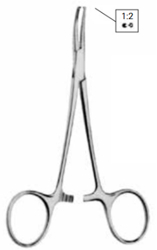 Product Vet Spectrum Halsted Mosquito Forcep, 5", 1x2 Teeth, Curved, Micro Tips | SAH.719738 Image