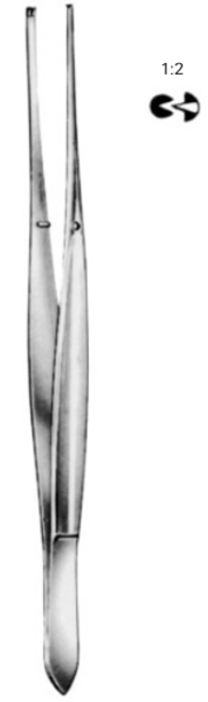 Product Vet Spectrum Cushing Tissue Forcep, 7in (17.5cm), Straight, 1x2 Teeth | SAH.700200 Image