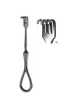 Product Vet Spectrum Volkmann Retractor, 4.5in (11.5cm), 4 Prongs, Blunt | SAH.760333 Image