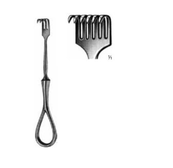Product Vet Spectrum Volkmann Retractor, 4.5in (11.5cm), 6 Prongs, Sharp | SAH.760334 Image