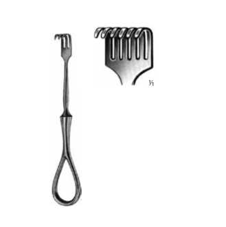 Product Vet Spectrum Volkmann Retractor, 4.5in (11.5cm), 6 Prongs, Blunt | SAH.760335 Image