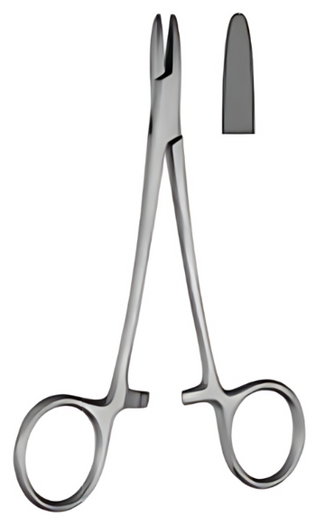 Product Spectrum Brown Needle Holder, 7in (18cm), Straight, Grooved Serrations | SAH.40-3211 Image