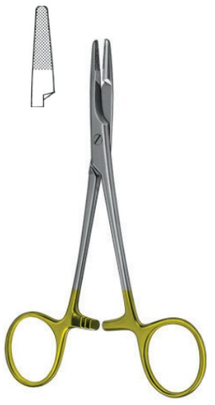Product Vet Spectrum Olsen-Hegar Needle Holder, 5.5in. (14cm), Heavy Pattern, TC, Left-Handed | SAH.710664LH Image