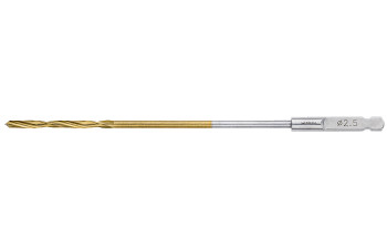 Product VOI 2.5mm Quick Coupling Drill Bit, Tin Coated, 110mm - (83.0mm Working L.) | 2.5 QCK 110 Image