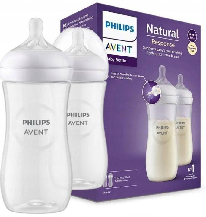 Philips Avent Natural Response Feeding Bottle 330ml 2pk