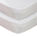 Living Textiles Jersey Cot 2pk Fitted Sheet - White