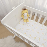 Living Textiles Jersey Bassinet Fitted Sheets - Grey Stars (2pk)