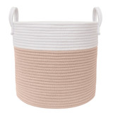 Living Textiles 100% Cotton Rope Hamper Medium - Blush/White