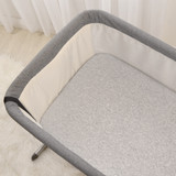 Living Textiles Jersey Cradle/Co-Sleeper Fitted Sheets - Grey Stripe/Melange (2pk)
