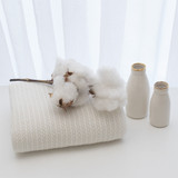 Living Textiles Organic Bassinet/Cradle Cellular Blanket - Natural White