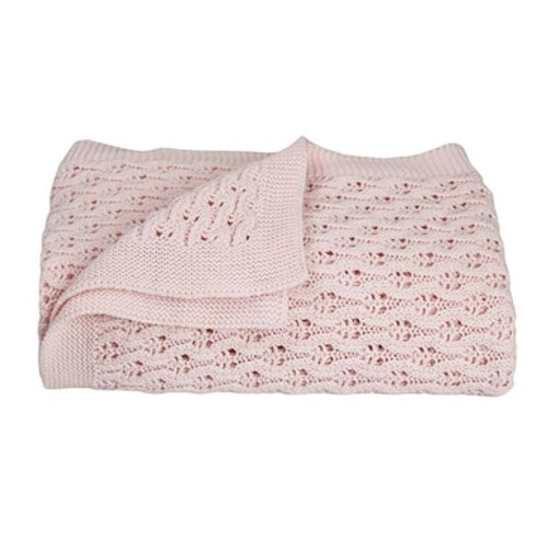 Living Textiles Lattice Baby Shawl - Pink
