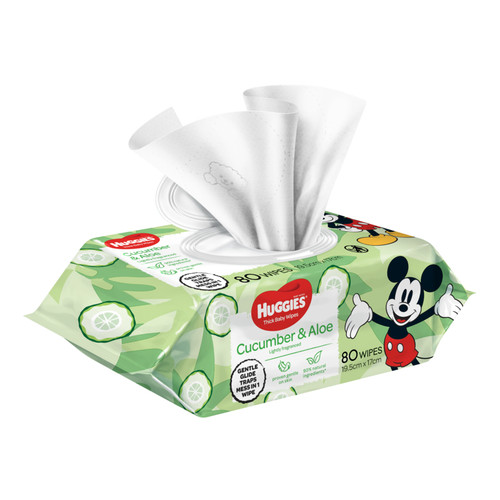 Huggies Wipes Cucumber & Aloe Refill 80s | Babies NZ