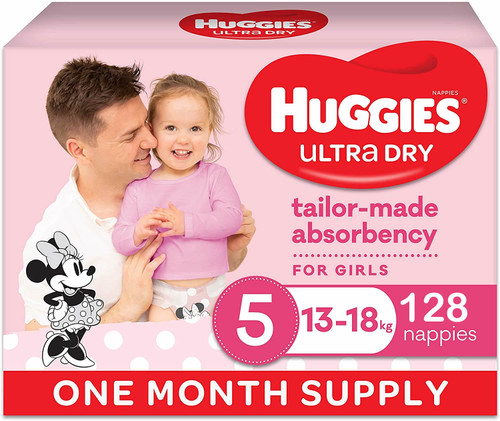 Huggies Ultra Dry Size 5 Girl - 128 Nappies