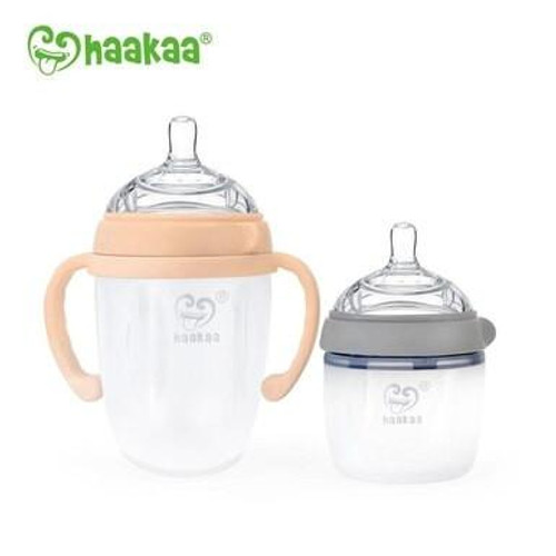 Buy Haakaa Gen3 Silicone Baby Bottle 250ml - Grey Online - Babies Nz