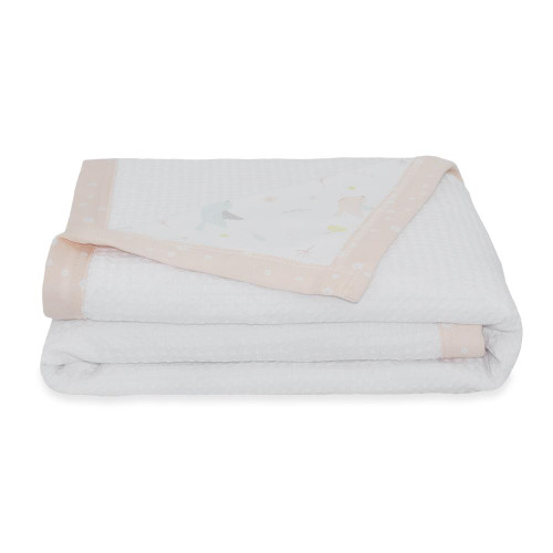 Living Textiles Cot Waffle Blanket - Ava/Floral